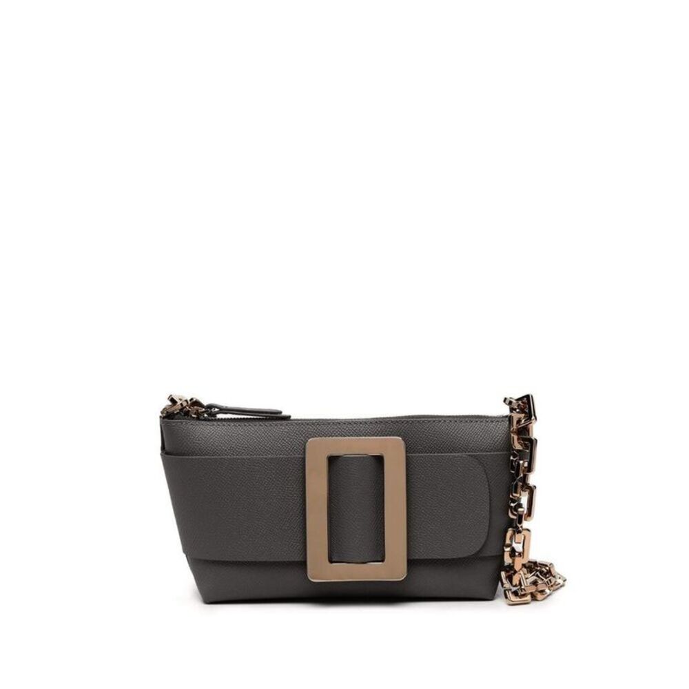 BOYY Buckle Pouch Small Leather Bag with Chain Women BLACK Handbags